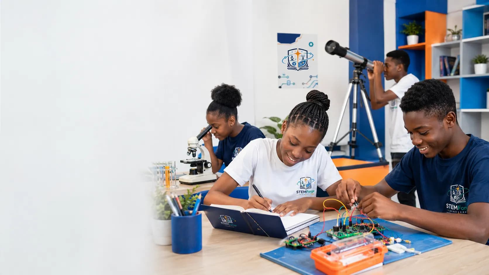 Young learners exploring practical STEM tools and ideas