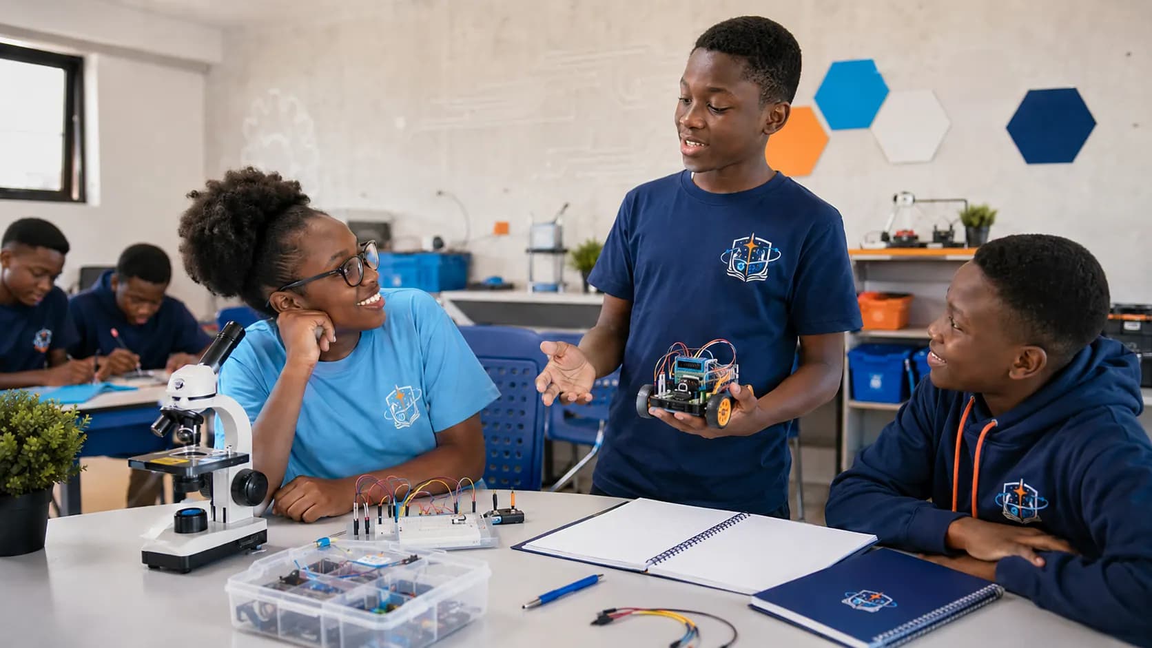 Students observing, appreciating, and explaining STEM discoveries